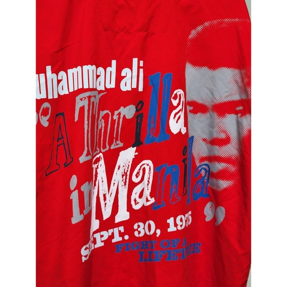 Platinum Fubu Muhammad Ali A Thrilla In Manilla 1975 Button Down Red Size XL - Picture 4 of 7